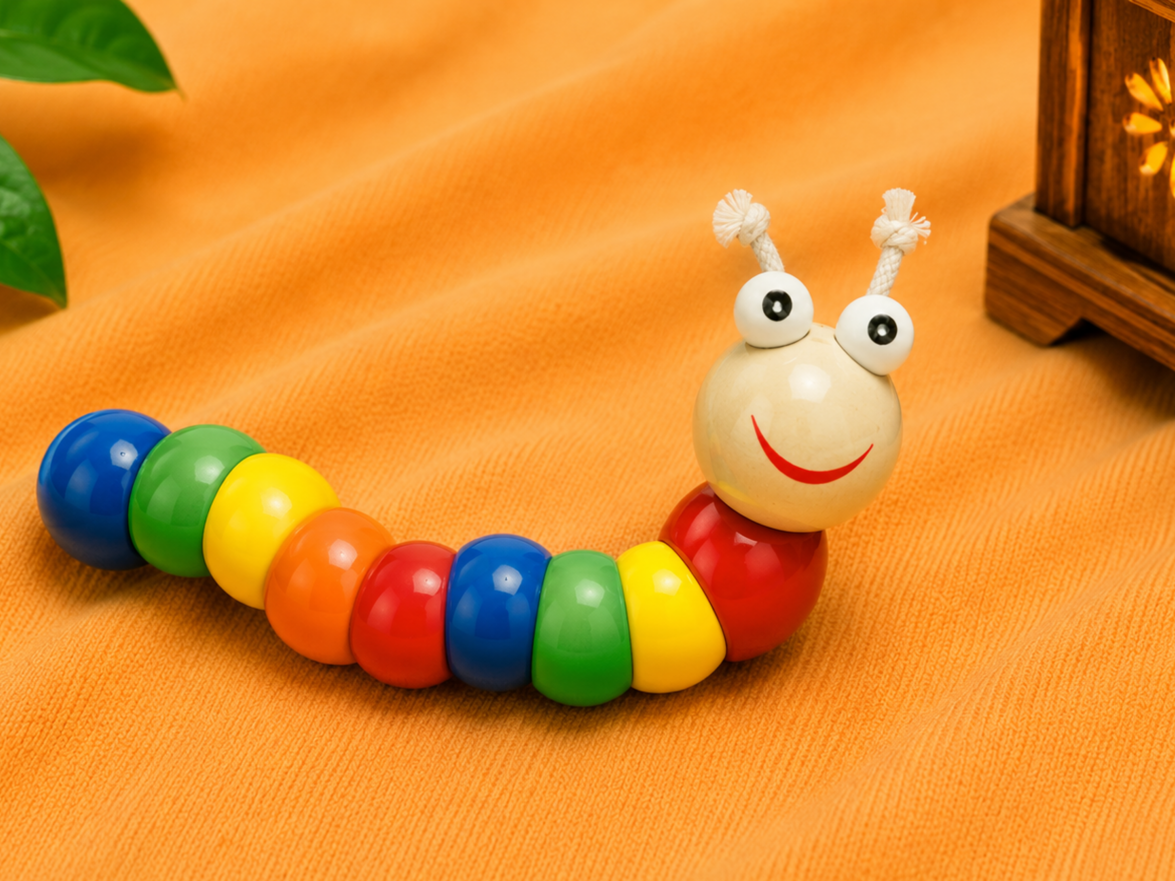 Earthworm Wooden Teether Toy | Jumbo Maama