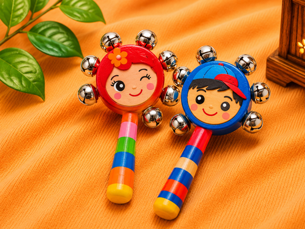 Smiley Jodi Rattle – Wooden Couple Toy Set