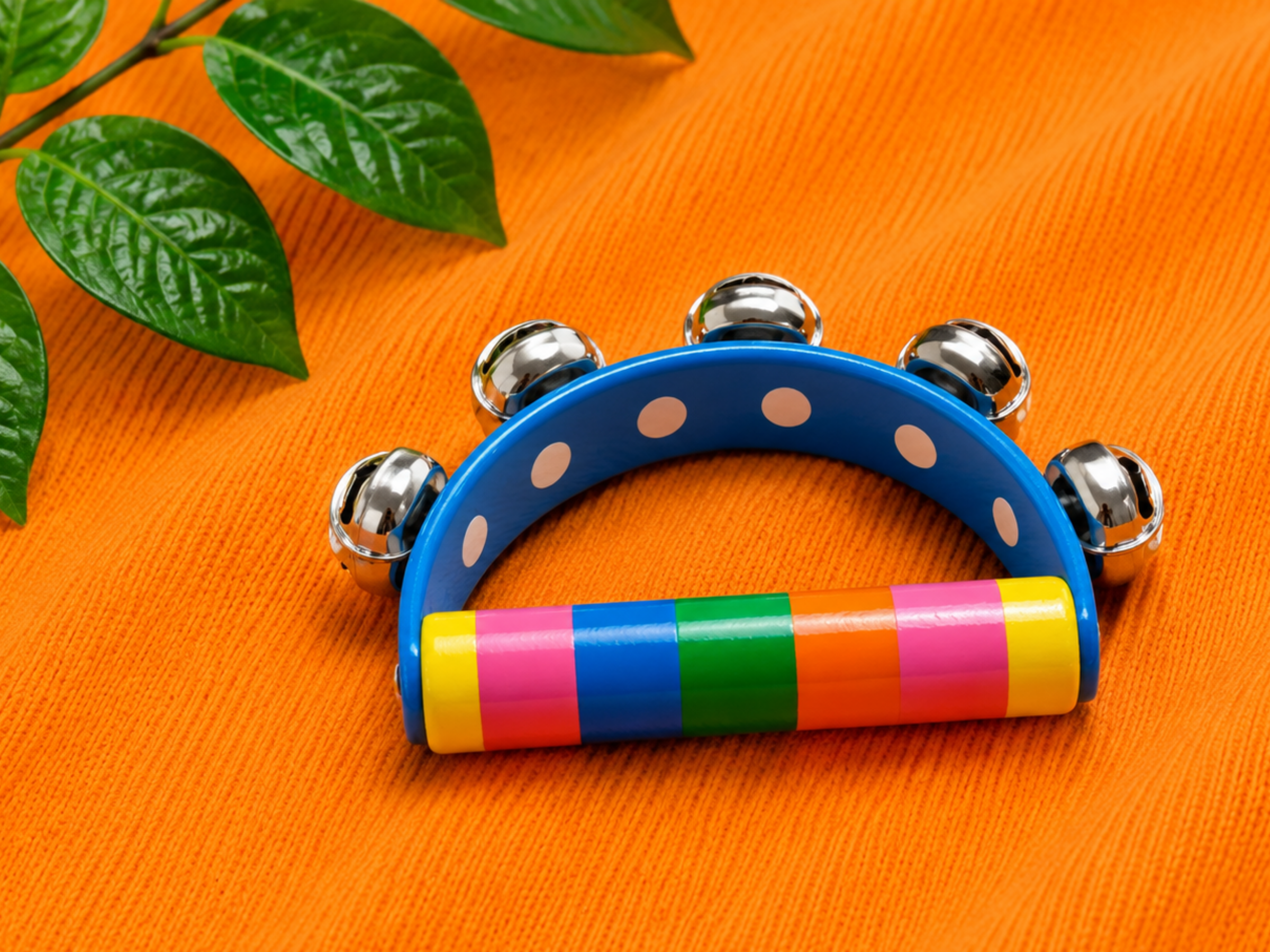Rainbow Handle Rattle – Wooden Baby Toy