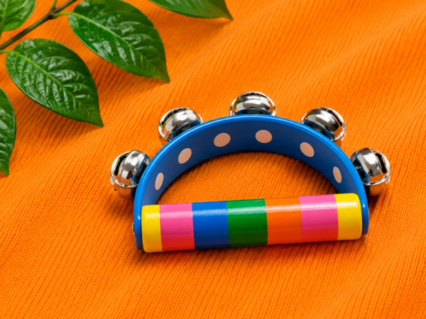 Rainbow Handle Rattle – Wooden Baby Toy