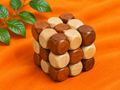 Wooden Twisty Cube Brown – Brain Puzzle Toy