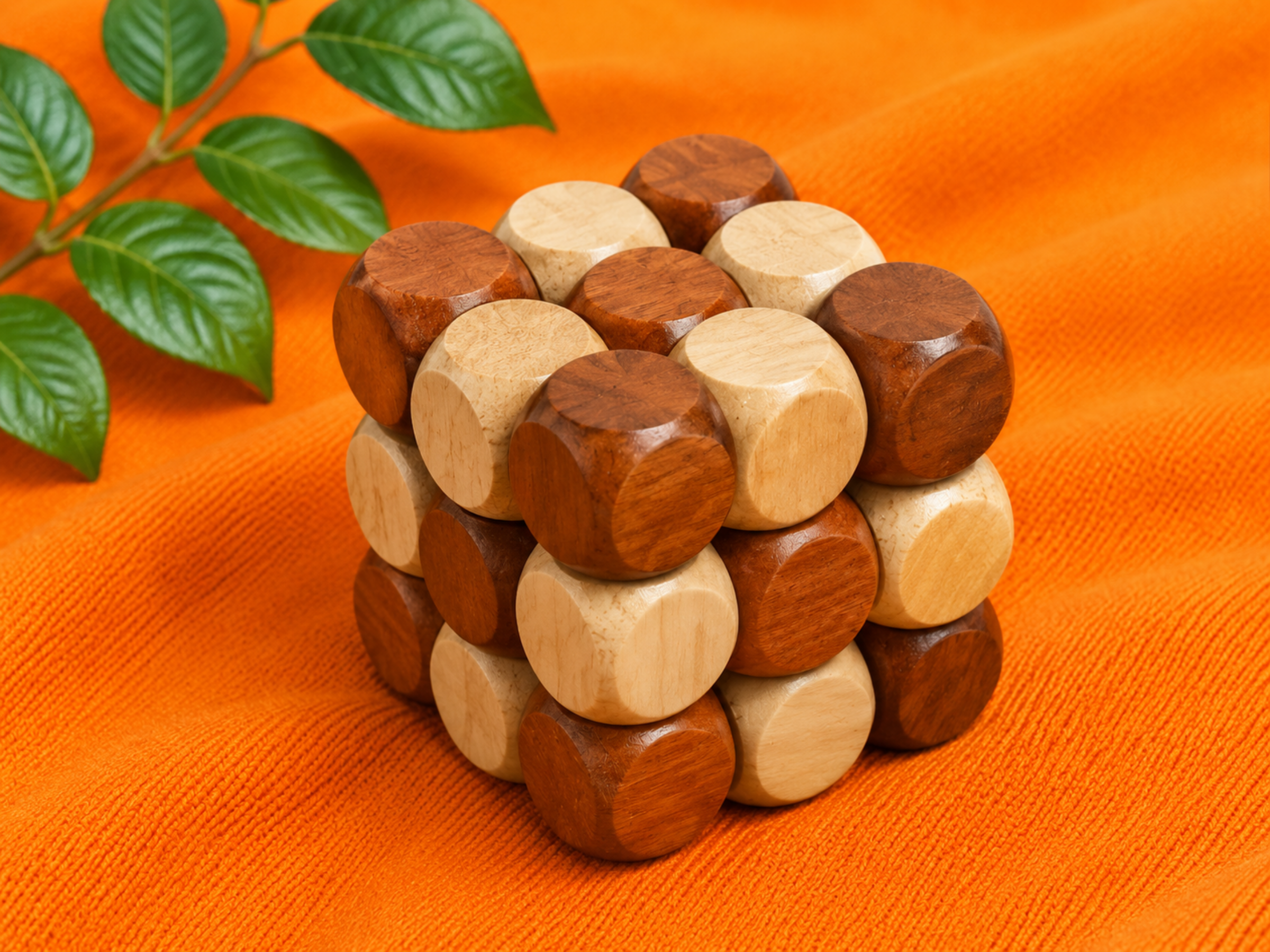 Wooden Twisty Cube Brown – Brain Puzzle Toy