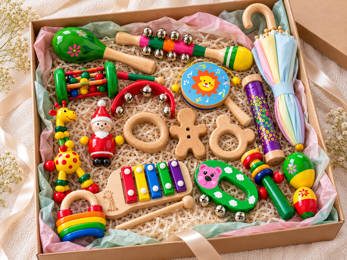 Jumbo Maama Tiny Tots Box – 10-in-1 Wooden Toy Gift Set (1–3 Years)