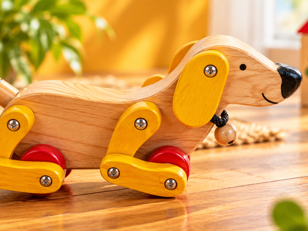 Dog Pull Along Toy traditional wooden toy by Jumbo Maama Toys