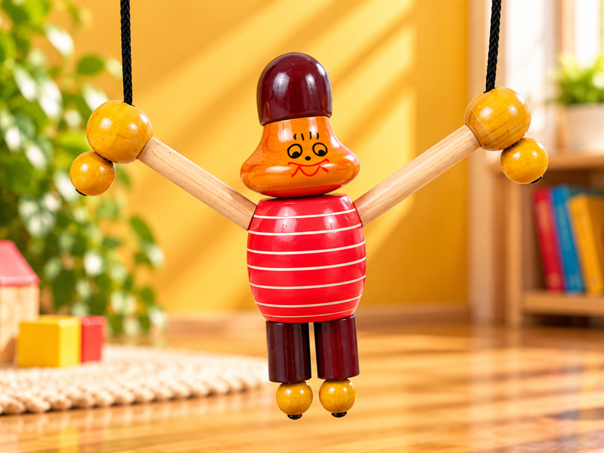 Hanging Monkey traditional wooden toy by Jumbo Maama Toys