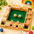 Shut The Box Board Game – Wooden Dice Game for 4 Players