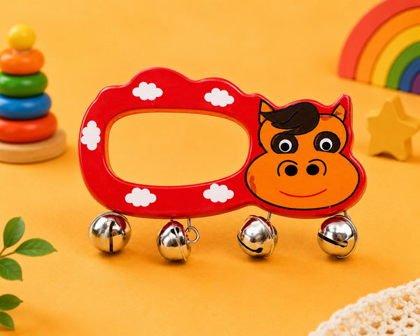 Wooden Kilukiluppai (Wooden Baby rattle with handle)