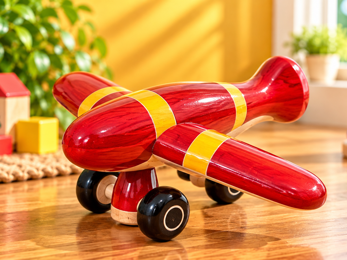 Wooden Aeroplane traditional wooden toy by Jumbo Maama Toys