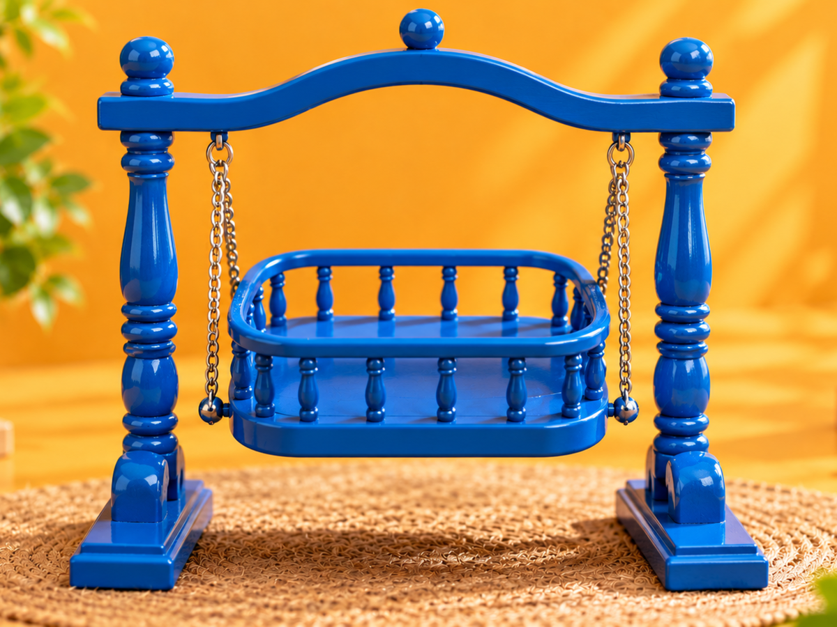 Wooden Cradle Miniature traditional wooden toy by Jumbo Maama Toys