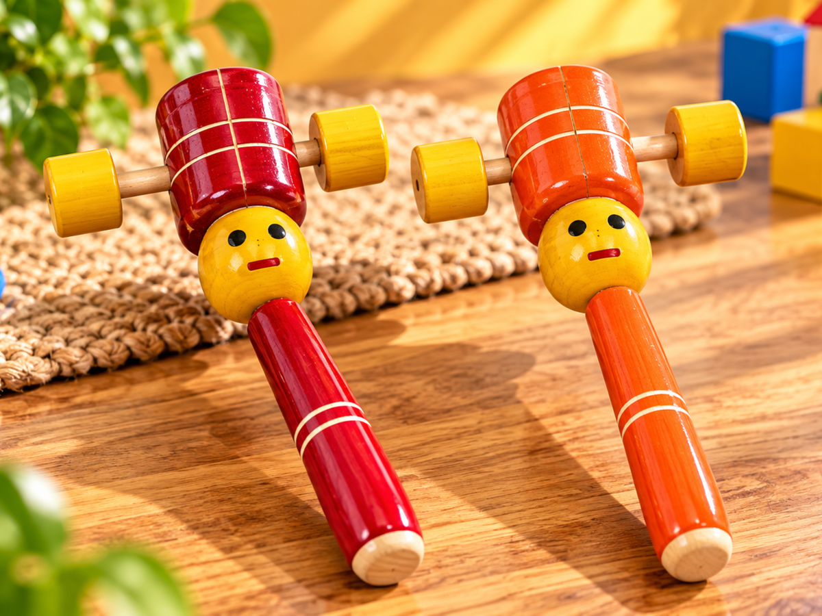 Wooden Rattle Bullet Tik Tik Toy traditional wooden toy by Jumbo Maama Toys