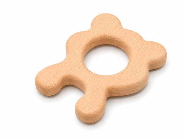 Handcrafted wooden teether toy for babies by Jumbo Maama – safe eco-friendly Channapatna toy