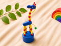 Wooden dancing giraffe toy – handcrafted moving animal toy for toddlers by Jumbo Maama