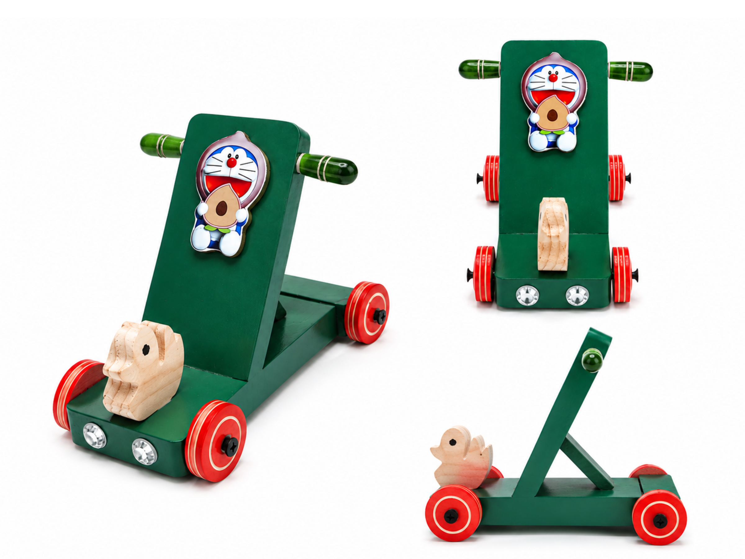 Wooden traditional push wagon miniature – handcrafted Indian heritage toy by Jumbo Maama