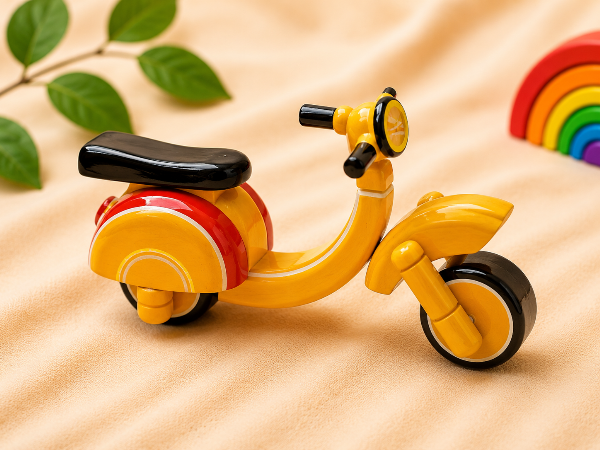 Handcrafted wooden toy bike – traditional eco-friendly vehicle toy for children by Jumbo Maama