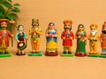 Wooden darbar court figurine set of 8 – handcrafted traditional Indian decorative toy by Jumbo Maama